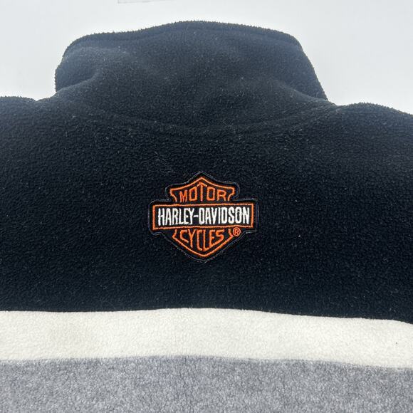 Harley Davidson Sweater BOYS L Gray 1/4 Zip Mock Neck Sweatshirt Motorcycles - Picture 8 of 9
